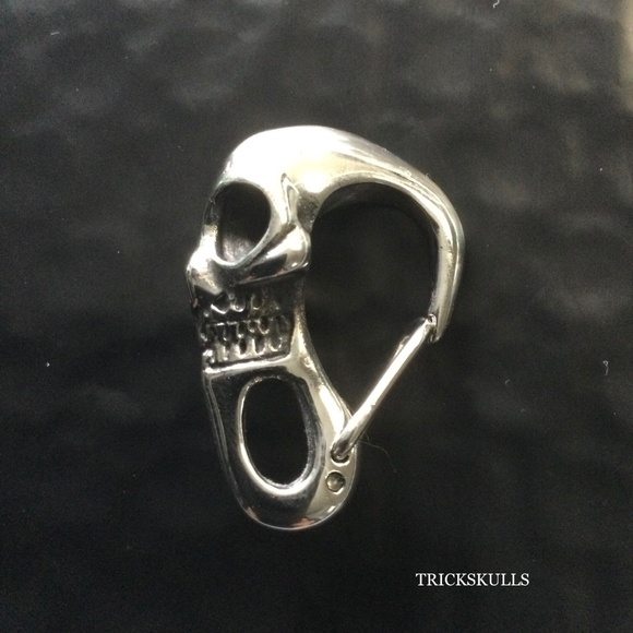 Skull Clip Carabiner Keychain Wallet Chain Hook DIY 316 Stainless Accessory - Picture 1 of 5